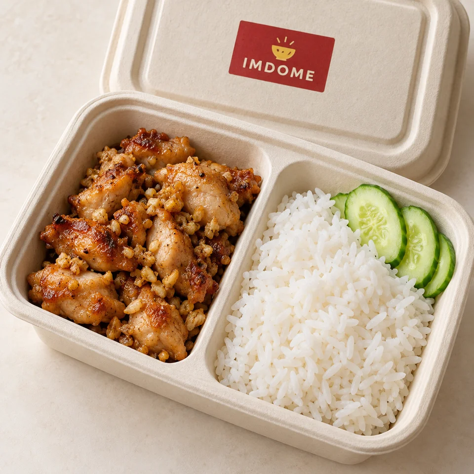 ข้าวไก่ทอดกระเทียม